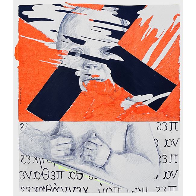 Τζένη Κωδωνίδου, Thanks God, 2016, Μεικτή τεχνική, 35x42 εκ.