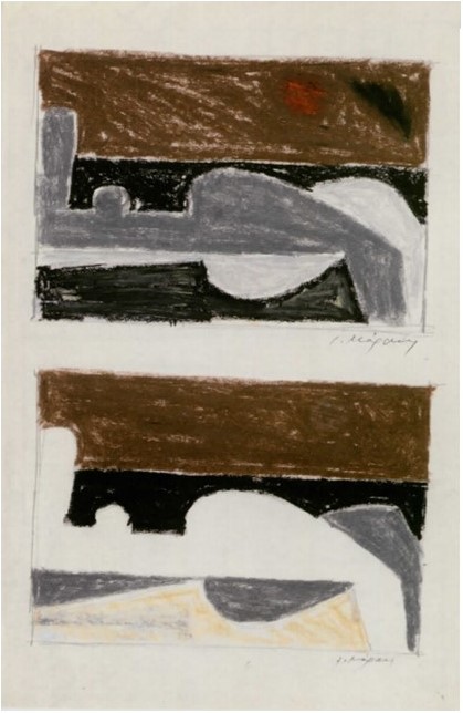 Γιάννης Μόραλης, Προσχέδια για το έργο «Το νησί» 1976, Λαδοπαστέλ, 30,3 x 20 εκ.
